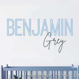 Personalized Wall Decal for Boys - Double Name Wall Decal - First Name and Middle Name Nursery Wall Sticker