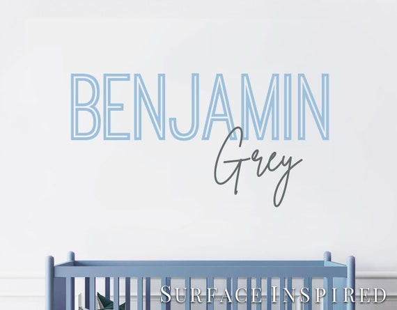 Personalized Wall Decal for Boys - Double Name Wall Decal - First Name and Middle Name Nursery Wall Sticker
