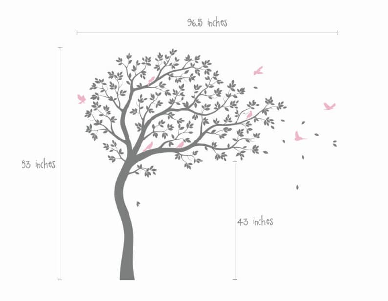 Nursery Wall Decals White Tree Wall Decal Large Tree Wall Etsy Canada