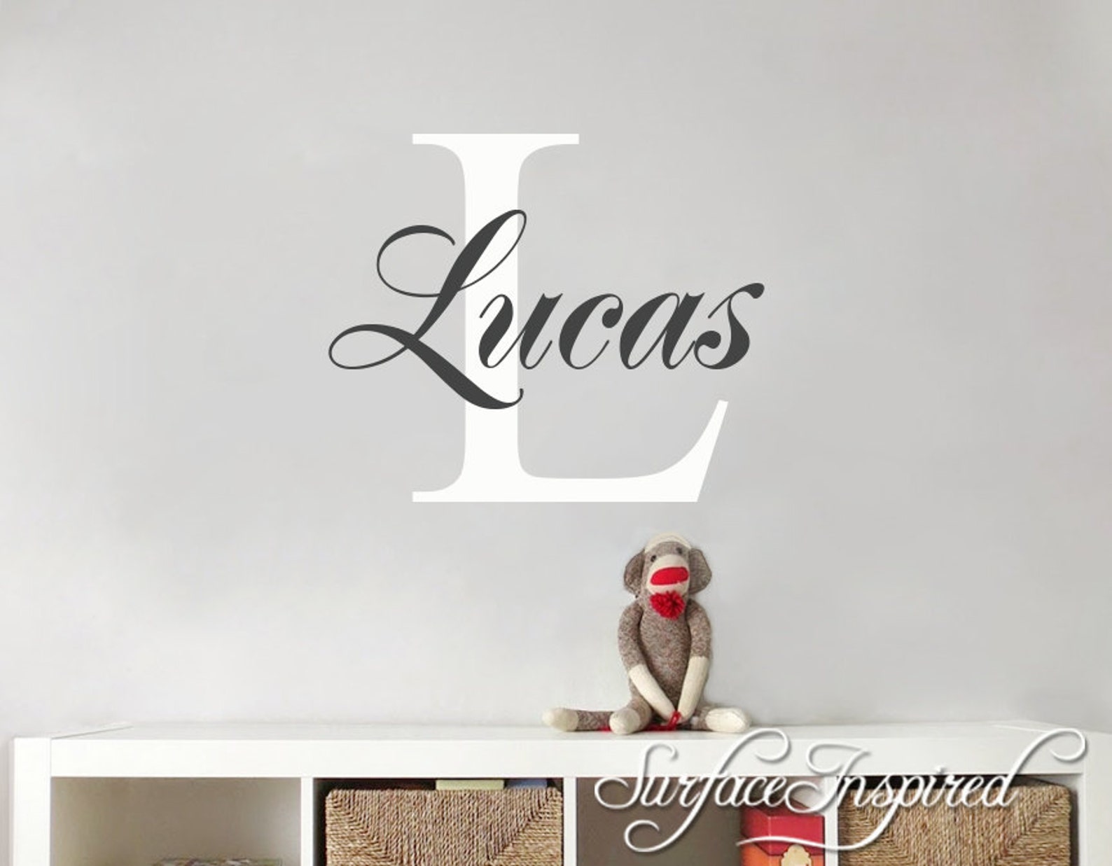 Nursery Wall Decals. Lucas Elegant Name Wall Decal for Boys Etsy
