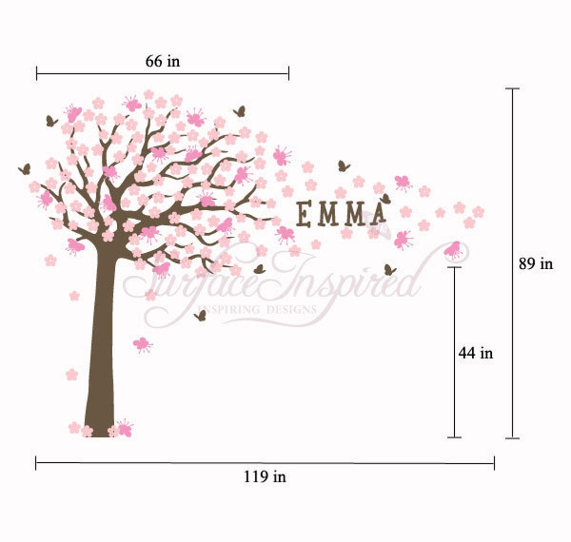 Nursery Wall Decal. Large Cherry Blossom Tree Wall Decal for Etsy