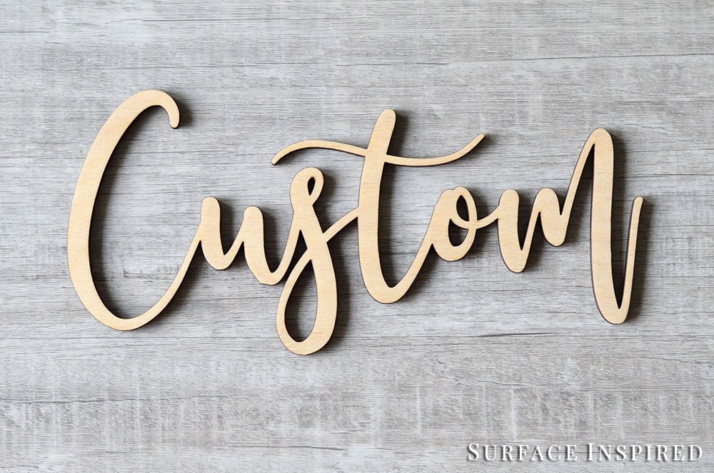 Wooden Name Signs Wooden letters Personalized Wood Design Laser Cut Out Any Font Name Custom Unfinished Painted Or Glittered Any Size