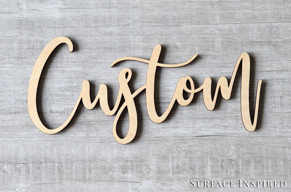 Hedge Wall Sign, Large Name Cut Outs, Wood Name Sign Large Wall