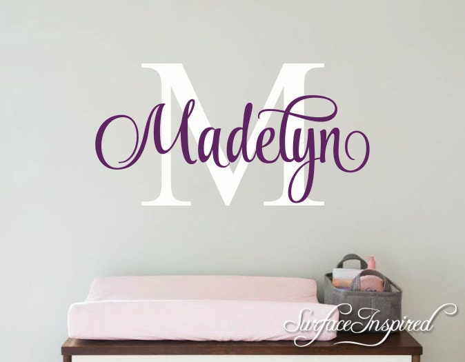 Wall Decals Nursery Kids Name With Swirls Name Wall Decal for Boys and ...