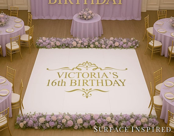 Birthday Party Floor Decal For Dance Floors  - Birthday Party Decor - Party Vinyl Floor Decals - Personalized Floor Decals