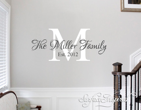Family Established Date Personalised Wall art stickers murals decals 495