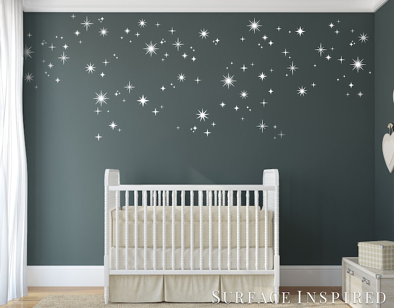 Starburst Wall Decals SET OF 100 Stars Custom Color Star Etsy