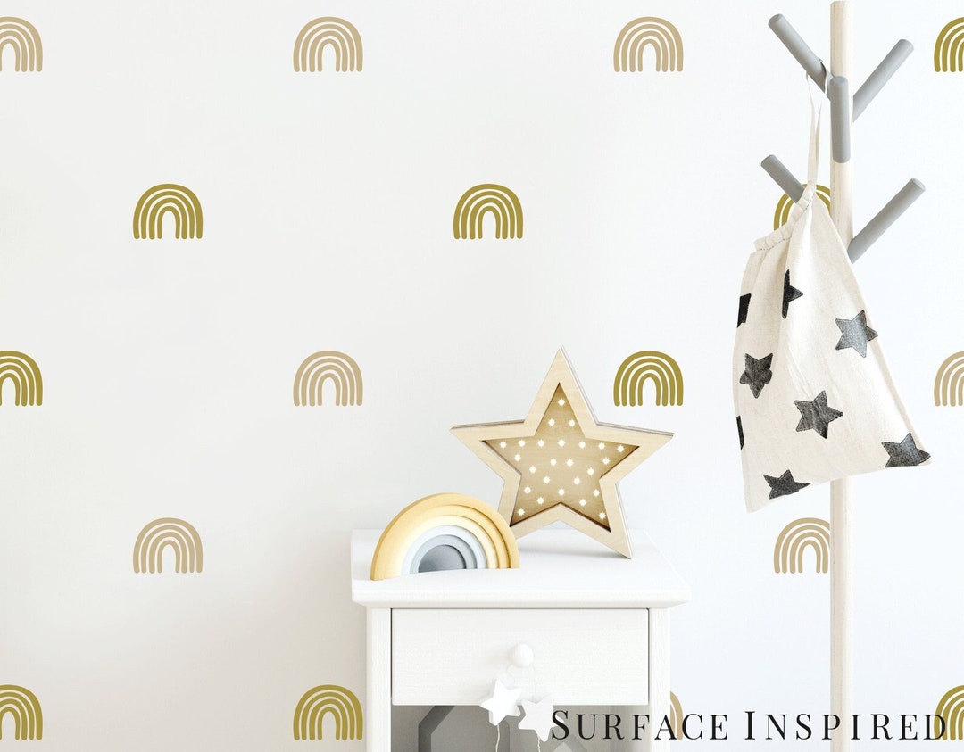Rainbow Wall Decals Boho Rainbow Nursery Wall Decals Kids Room Decor ...