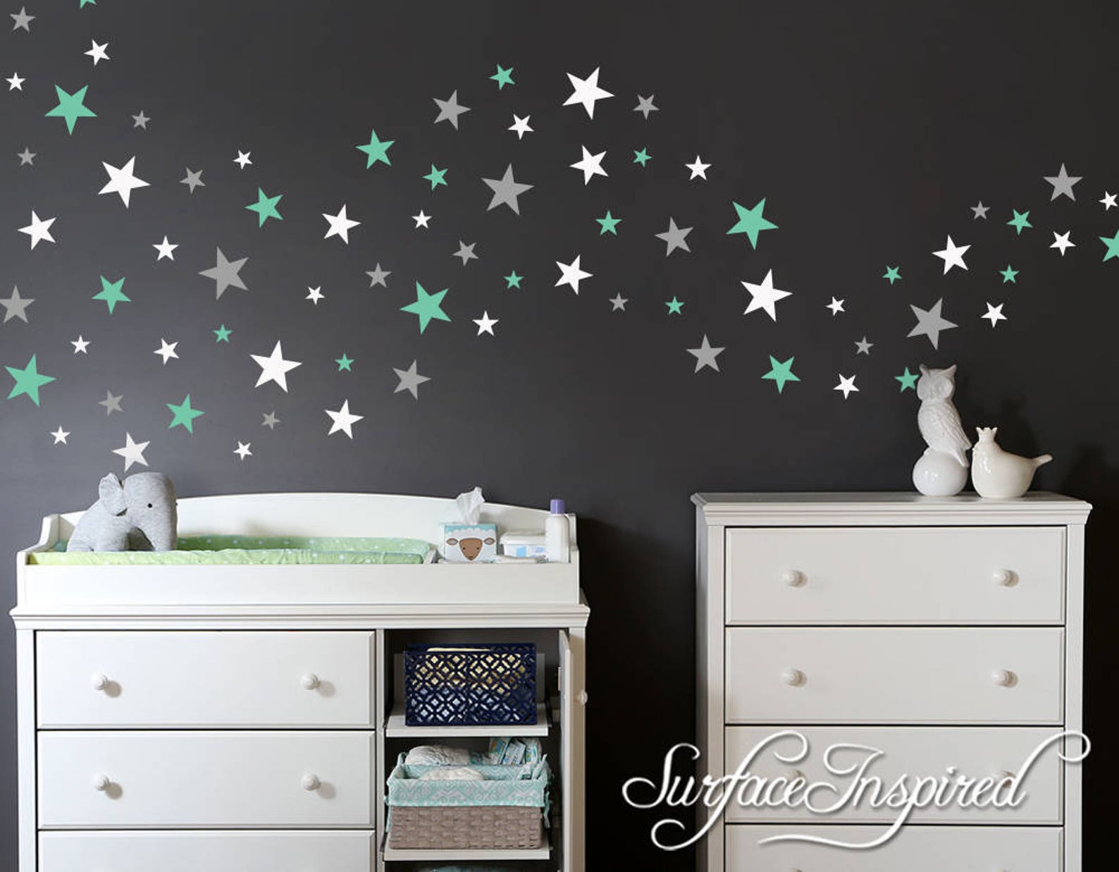 Wall Decals Stars in Variety Sizes and 3 Different Colors Etsy