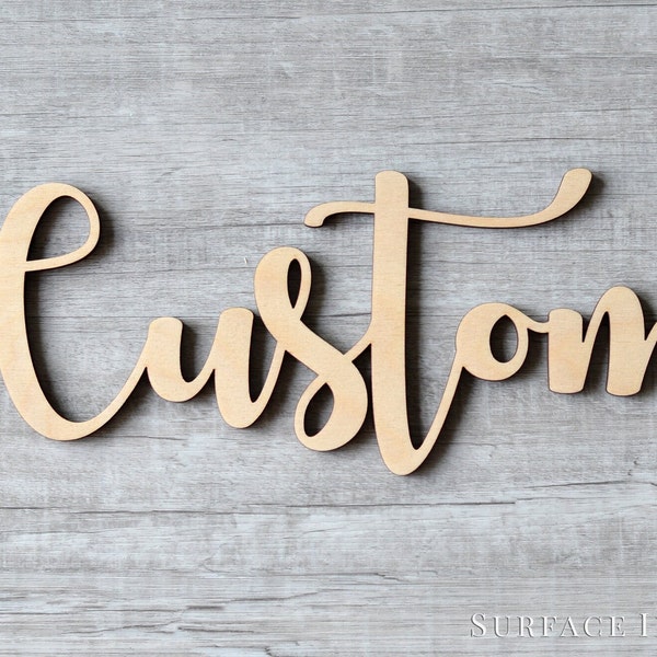 Wooden Name Signs Wooden letters Personalized Wood Design Laser Cut Out Any Font Name Custom Unfinished Painted Or Glittered Any Size