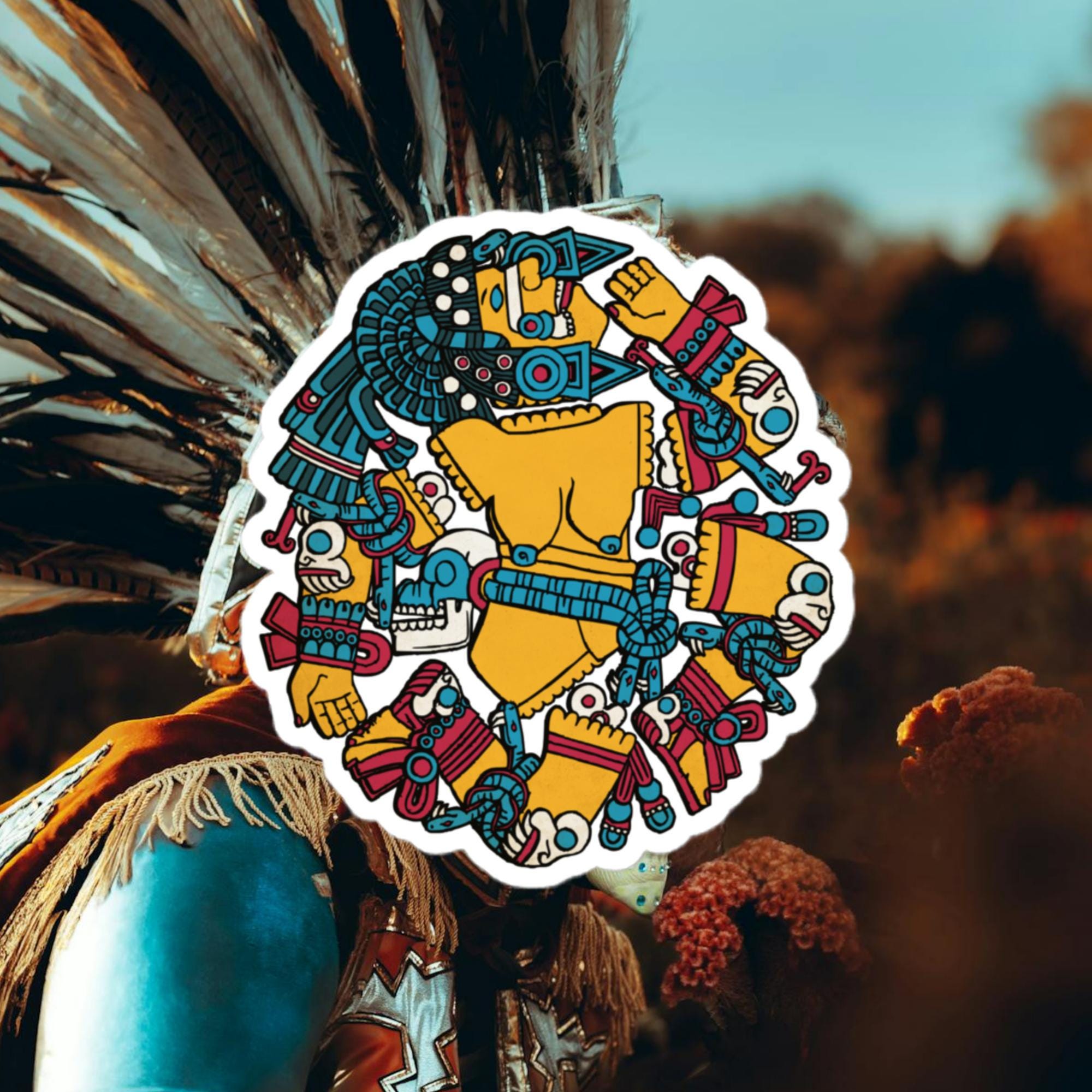 リラクゼーショングッズ AZTEC Mexico Coyolxāuhqui Aztec Goddess Mexican Bubble Free Sticker - Etsy