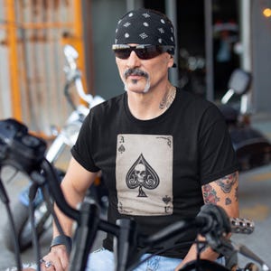 Ace of Spades Death Card Dunkel Vintage Edition Kurzarm Unisex T-Shirt