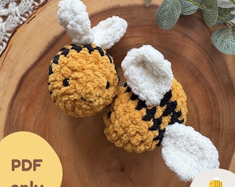Lumi the Bee crochet pattern | Low sew | Amigurumi bee plushie toy