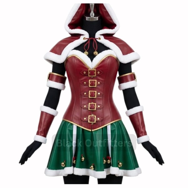 Grebrafan Corset Christmas Women Plus Size Cosplay Bustier Black 2xl