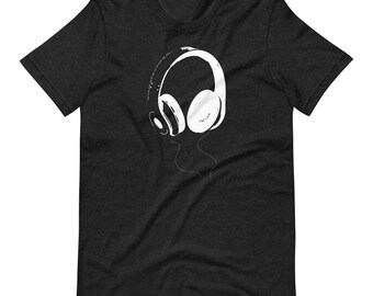 Headphones Graphic T-Shirt | Minimalist DJ Music Producer Tee | Streetwear Music Lover Gift | Modern Musician Apparel | Audio Studio Top