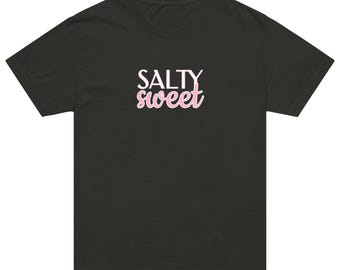 Salty Sweet Oversized T-Shirt | 100 Percent Cotton Co Ed Tee | Coastal Boho Minimalist Graphic Shirt | Vintage Summer Aesthetic Top