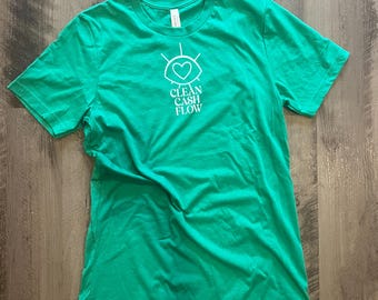 Clean Cash Flow T-Shirt | Abundance Mindset Graphic Tee | Spiritual Business Clothing | Manifestation Shirt | Financial Freedom Top