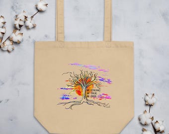 Tree of Life Organic Cotton Tote Bag: Original Art Print