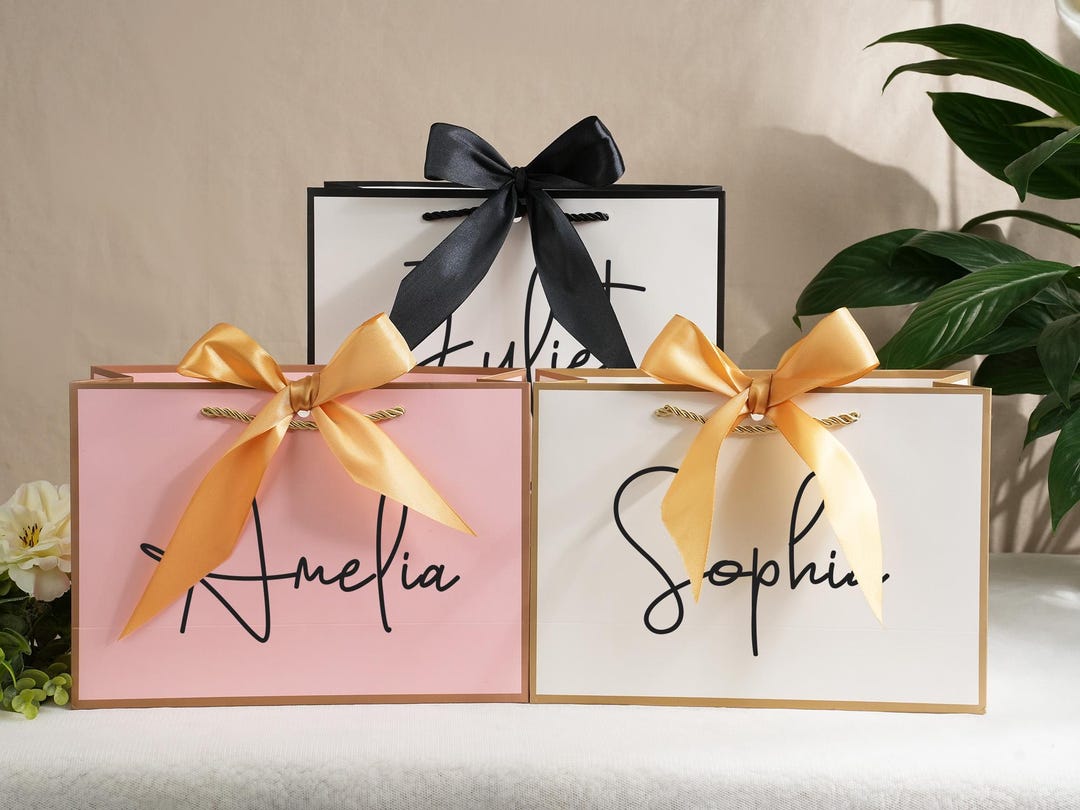 Personalized Bridesmaid Gift Bags, Custom Wedding Gift Bag, Bridal ...