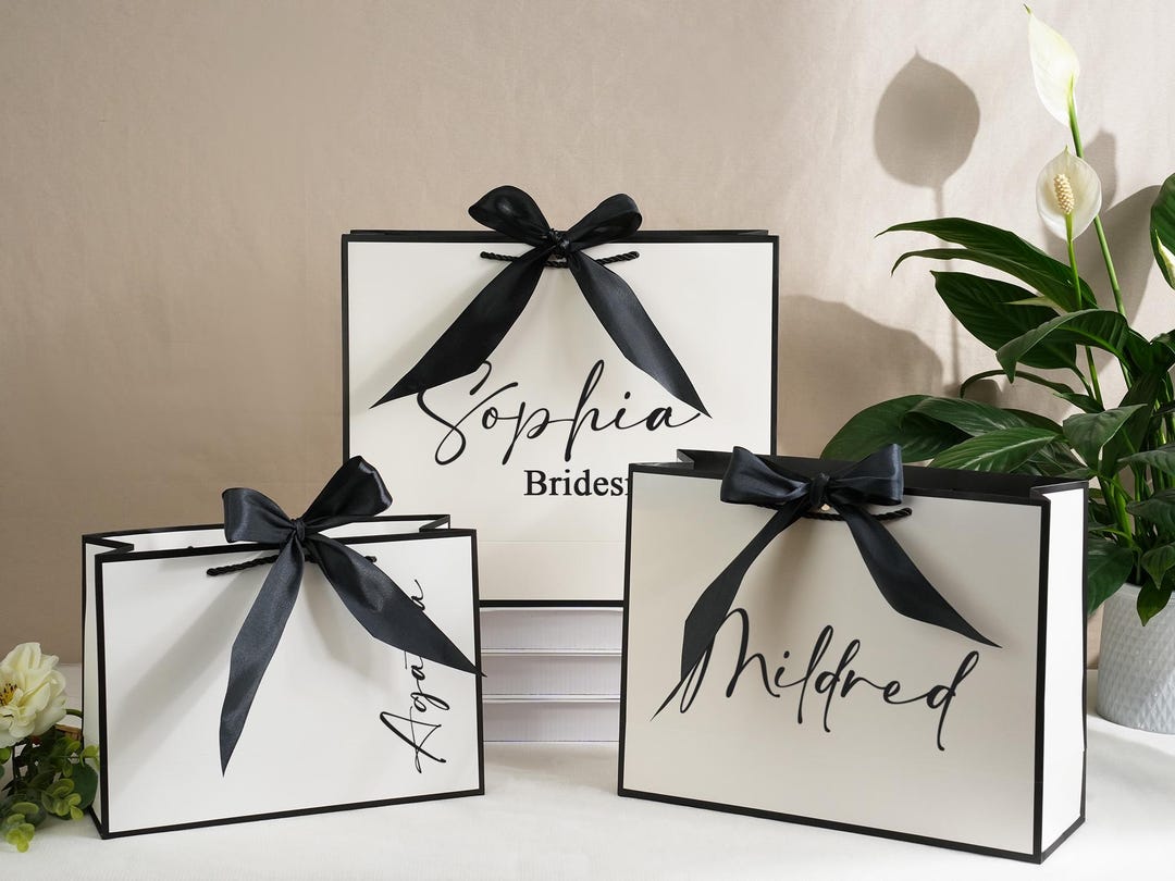 Personalized Bridesmaid Gift Bags, Custom Wedding Gift Bag, Bridal ...