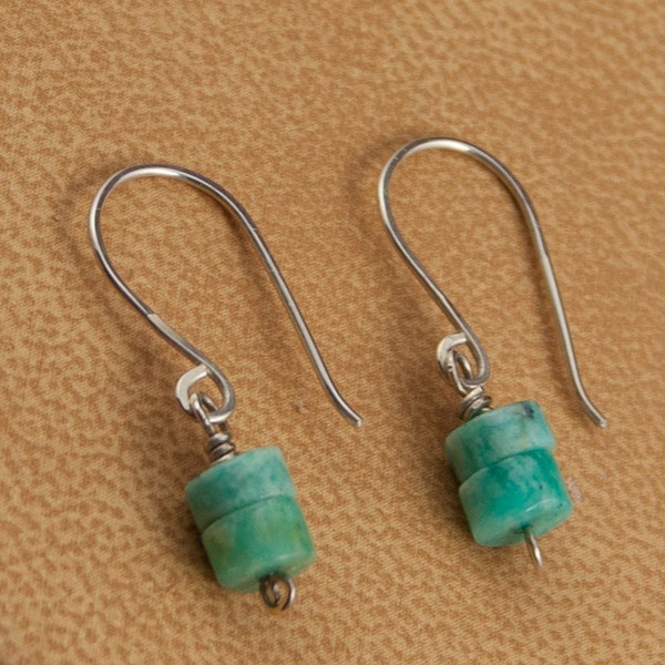 Amazonite, Stone Earrings, Woman's Earrings, Dangle Earrings, Sea green Earrings, Drop Earrings, Gemstone Earrings, Beach Earrings, E174