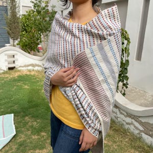 Handwoven rebozo shawl for women, Mexican rebozo scarf, Traditional mayan rebozo, Colorful Blanket Wrap, Mexican pashmina, cotton scarf