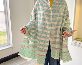 Handwoven Cotton Rebozo Shawl: Traditional Pakistani Scarf, Labor Support