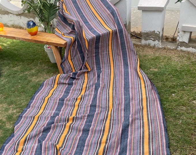 X large purple striped throw blanket, woven throw for couch, chair & sofa, colorful throw, bed runner, funky throw for living room