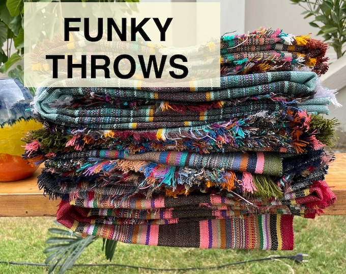 X large striped throw blanket, woven throw for couch, chair & sofa, Summer throw, colorful throw, funky throw for living room, Bed runner
