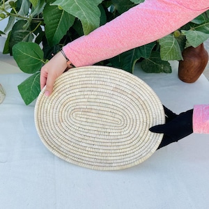 Palm leaf oval tray by suzzi homes, Handmade Woven Decorative Tray, ecofriendly table tray, wicker fruit tray, side table tray, gift for mom