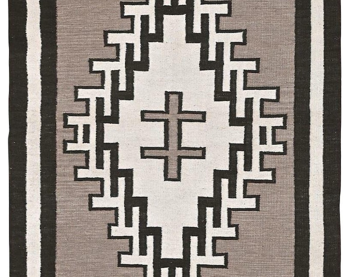Stone Echo Navajo rug by suzzi homes, native American rug, southwest style rug, traditional wool kilim rug, neutral color rug, custom size