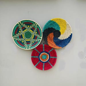 Wall basket decore, woven baskets, wall hanging, boho wall basket art, baskets for wall, African wall basket, Rwanda basket, assorted basket