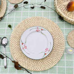Woven round placemats for Table, Natural Placemats, Wicker Placemats, Boho Place mats, Placemats Set of 6, Plate Mat, Farmhouse table decor