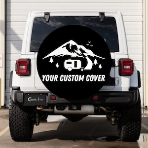 Custom Spare Tire Cover Waterproof Dust Proof Fit All Vehicles Add Logo Personalized Fathers Day Gift for Driver Dad Unique Car Accessory