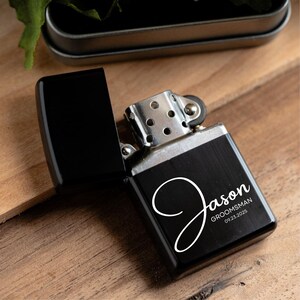Groomsmen Lighters Personalized Monogram Lighter Case Custom Printed Lighters for Him Wedding Gift Anniversary Gift for Men or Best Man