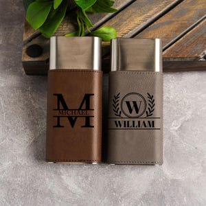 Personalized Leather Cigar Case with Cutter Custom Travel Cigar Holder Groomsmen Gift for Him Dad Gift Husband Gift Cigar Lover Accessory