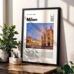 Stampa di Milano, Poster di Milano, Decorazione artistica da parete unica, Stampa artistica Italia, Foto italiana A1/A2/A3/A4