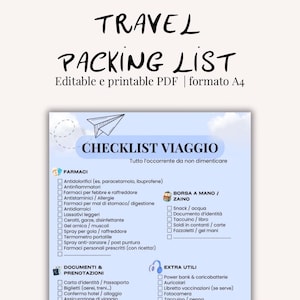 Checklist Viaggio Stampabile e Digitale – 5 PDF Interattivi per Mare, Montagna, Documenti e Beauty – A4