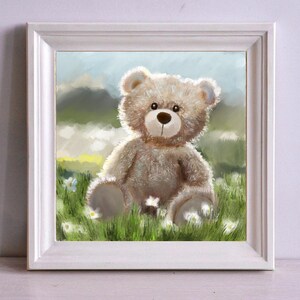 Teddy bear digital printable painting
