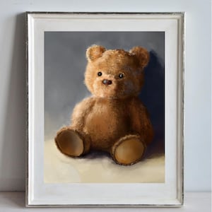 Teddy bear digital printable painting