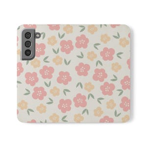 Floral Flip Case for Smartphones, Stylish Phone Wallet Cover, Perfect Gift for Her, Cute Floral Design, Summer Accessory, Mother&#39;s Day Gift