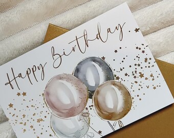 Balloon Happy Birthday Card | Celebration Greeting Card