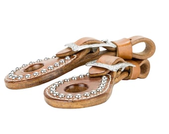 Premium Herman Oak Leather Slobber Straps with Jeremiah Watt Buckles, Light Leather