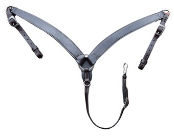 Quality Herman Oak Leather Breast Collar - Jeremiah Watt (Horse Shoe Brand) Hardware - Dark Leather