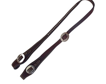 Custom Herman Oak Leather Shank Bit Headstall - Bridle - Dark Oil