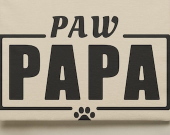 Father's Day Paw Papa T-Shirt, Funny Minimalist Pet Dad Tee, Cat and Dog Dad Gift, Sarcastic Pet Lover Shirt for Men