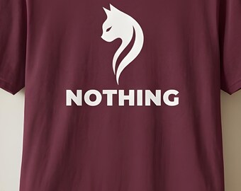 Minimalist Nothing T-Shirt for Women and Men, Funny Cat Lover Gift Tee, Introvert Girl Apparel, Relatable Unisex Comfort Color Top