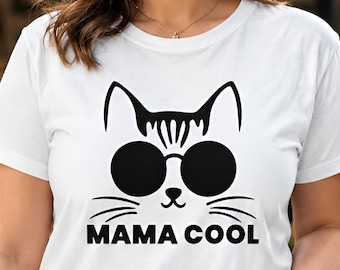 Cool Cat Mom Shirt, Funny Cat Mama Tee for Women, Cat Mom Gift