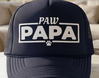 Paw Papa Trucker Hat, Dog and Cat Dad Gift, Pet Lover Cap, Fathers Day Hat, Dad Birthday Gift, Dad Baseball Hat, Dad Trucker Cap