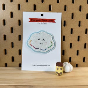 Rainbow Cloud Wool Felt Iron On Patch
